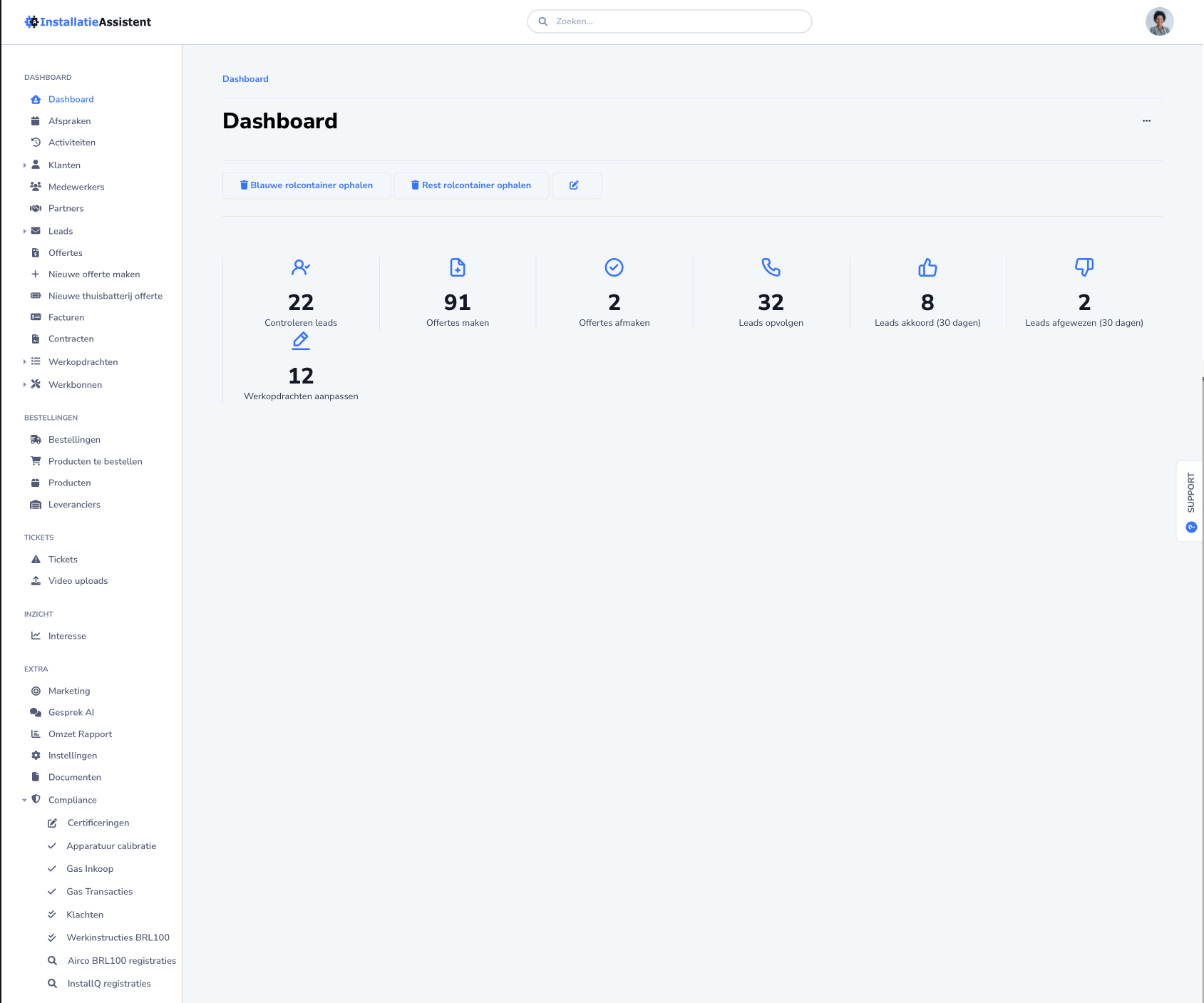 InstallatieAssistent Dashboard